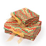 Hand-Marbled Collapsible Keepsake Box Set in Holiday Jingle