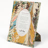 Hand-Marbled Flatiron Feathers Picture Frame with Oval Opening, 4x6