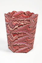 Hand-marbled tall basket with red-brown-purple swirls - Inner Child