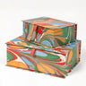Hand-Marbled Keepsake Box Set in Marais