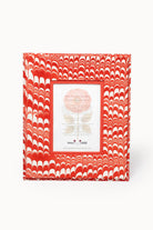 Hand-marbled candy cane swirl 5x7 wall picture frame, flat view