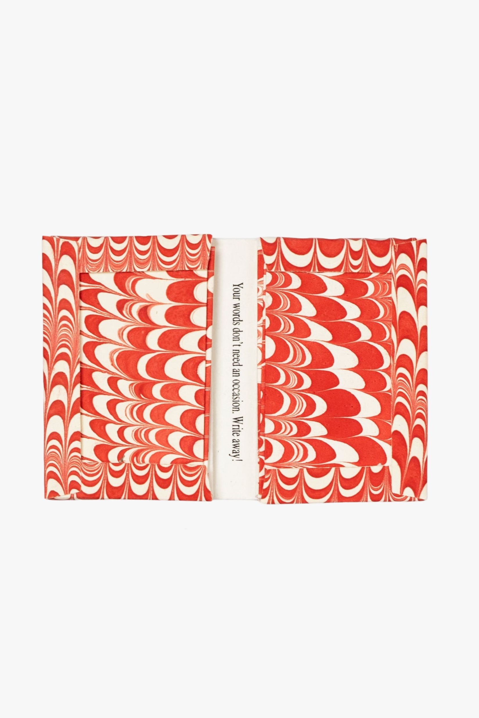 Hand-marbled notecards in candy cane swirl pattern, set of 8 from Inner Child