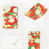 Hand-Marbled Notecards in Christmas Gems, Set of 8