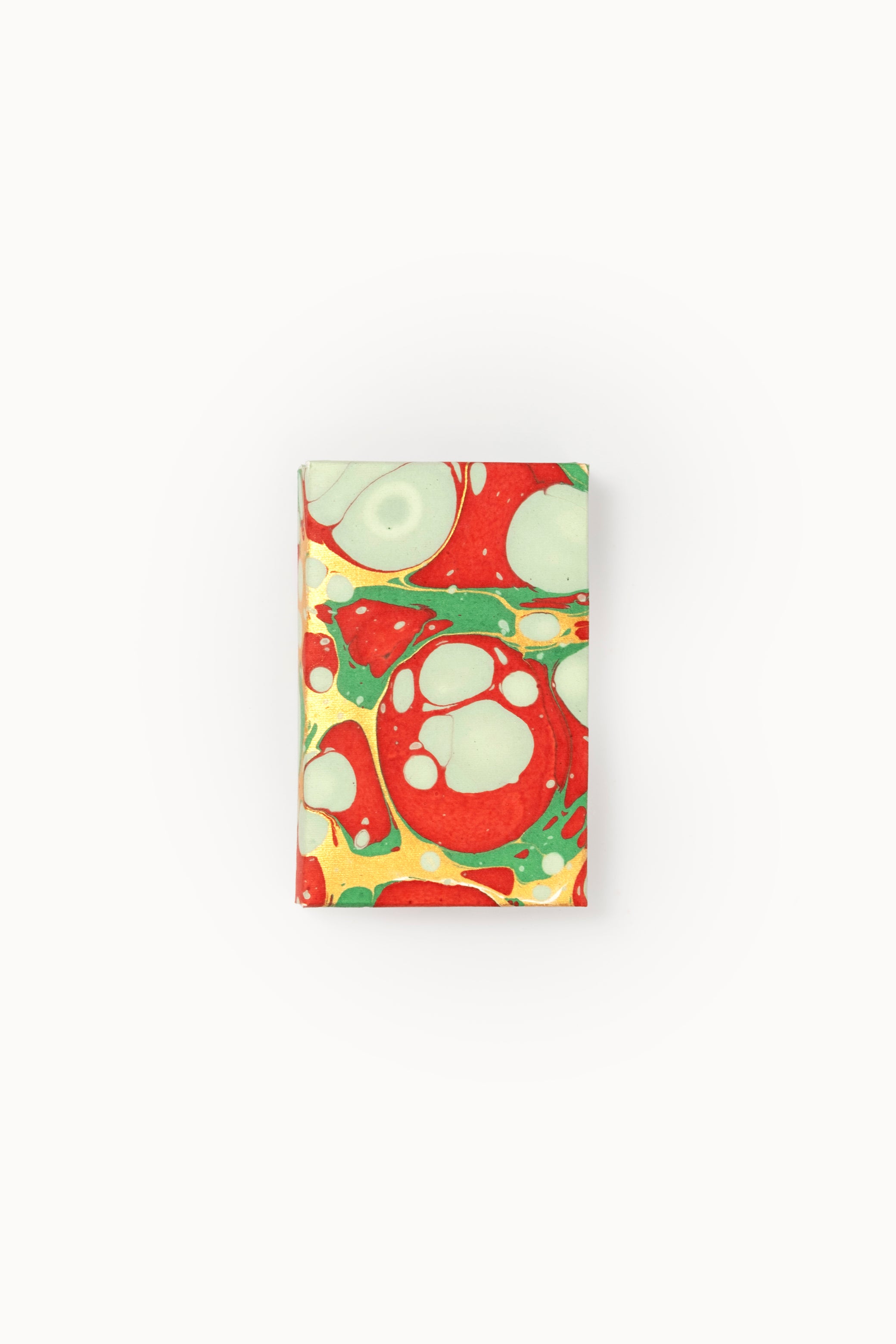 Single hand-marbled notecard in Christmas gems pattern from Inner Child