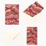 Hand-Marbled Notecards in Florentine Pink, Set of 8