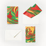Hand-Marbled Notecards in Holiday Wave, Set of 8