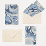 Hand-Marbled Notecards in Ocean Wave, Set of 8