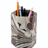 Hand-Marbled Pencil Holder Organizer in Cacao Espresso