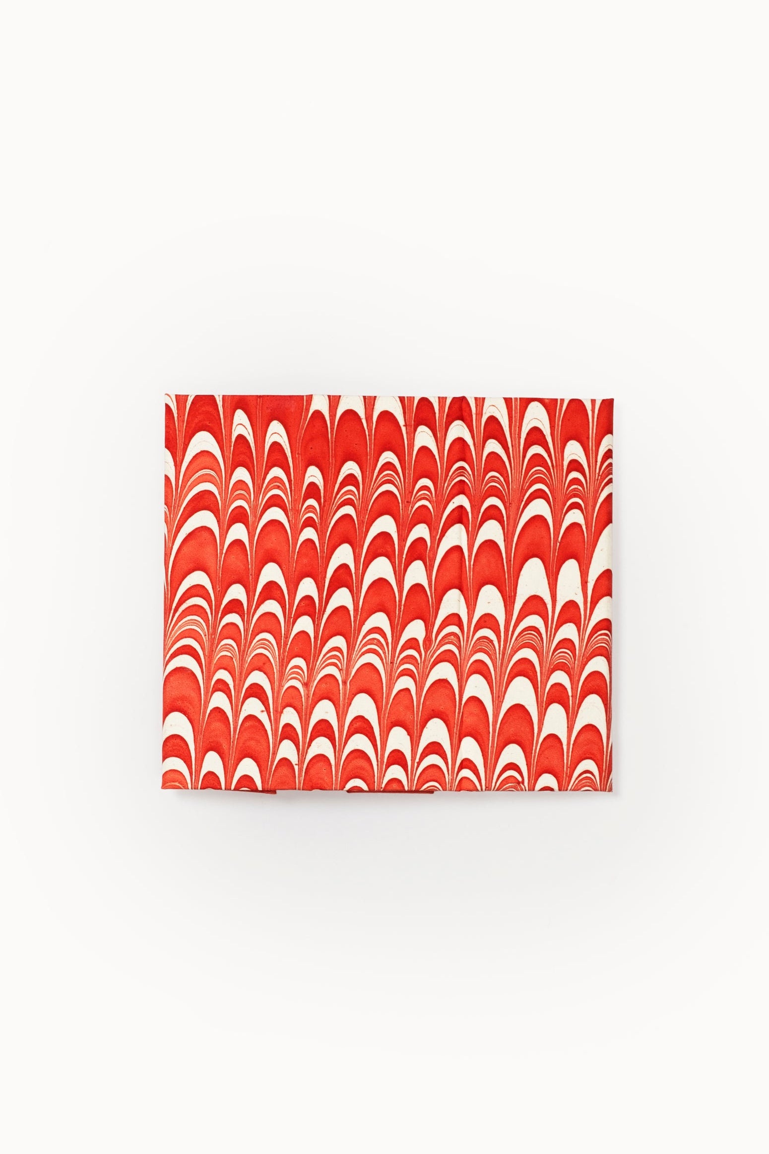 Hand-marbled Candy Swirl notecard, red white swirling pattern, Inner Child