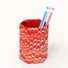 Hand-Marbled Pencil Holder Organizer in Candy Cane Swirl