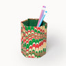 Hand-Marbled Pencil Holder Organizer in Holiday Jingle