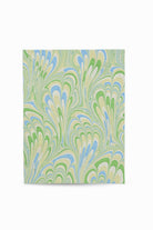 Hand-marbled pattern, seaglass peacock swirls