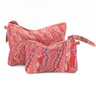 Hand-Marbled Pouches in Florentine Pink, Set of 2