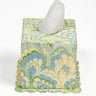 Hand-Marbled Scallop Tissue Box Cover in Seaglass Peacock