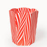 Hand-Marbled Scallop Waste Bin / Storage Bin in Candy Cane