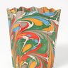 Hand-Marbled Scallop Waste Bin / Storage Bin in Marais