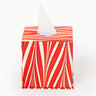 Hand-Marbled Tissue Box Cover in Candy Cane