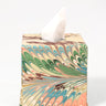 Hand-Marbled Tissue Box Cover in Flatiron Feathers