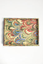 Inner Child multicolor nesting scalloped hand-marbled tray detail