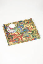 Multicolor hand-marbled nesting scalloped trays with decorative cup set from Inner Child
