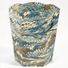 Hand-Marbled Scallop Waste Bin / Storage Bin in Nila Feathers