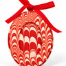 Oval Mini Hand-Marbled Picture Frame Ornament | Candy Cane Swirl
