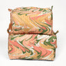 Peony Bloom Hand-Marbled Cosmetic Bag