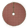 Scalloped Blockprint Quilted Tree Skirt in Holiday Gingham
