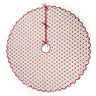 Scalloped Blockprint Quilted Tree Skirt in Holiday Seashell