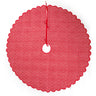Scalloped Blockprint Quilted Tree Skirt in Red Gingham