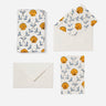 Blockprint Seashell Notecards in Orange, Set of 8