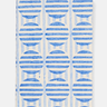 Striped Circles Blockprint A6 Notebook in Blue