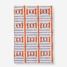 Striped Circles Blockprint A6 Notebook in Blue and Brown
