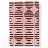 Striped Circles Blockprint A6 Notebook in Pink and Burgundy