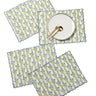 Forget-Me-Not Scallop Embroidered Blockprint Placemat