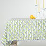 Forget-Me-Not Scallop Embroidered Blockprint Tablecloth