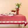 Lobster Red Gingham Blockprint Tablecloth