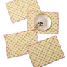 Mona Scallop Embroidered Blockprint Placemat in Butter Yellow