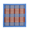 Shetland Plaid Blockprint Napkins in Brown and Blue, Set of 4