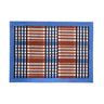 Shetland Plaid Blockprint Placemat in Brown and Blue