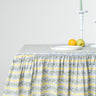 Provence Ruffled Blockprint Tablecloth in Butter Yellow