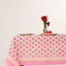 Cherry Blockprint Tablecloth in Red Gingham