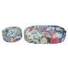 Nesting Hand-Marbled Oval Desk Tray Set in Multicolor