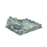 Nesting Scalloped Hand-Marbled Trays in Blue