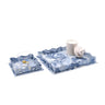 Nesting Scalloped Hand-Marbled Trays in Ocean Wave
