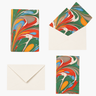 Hand-Marbled Notecards in Marais, Set of 8