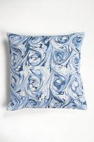 Hand-marbled ocean wave square pillow, 20x20 inches
