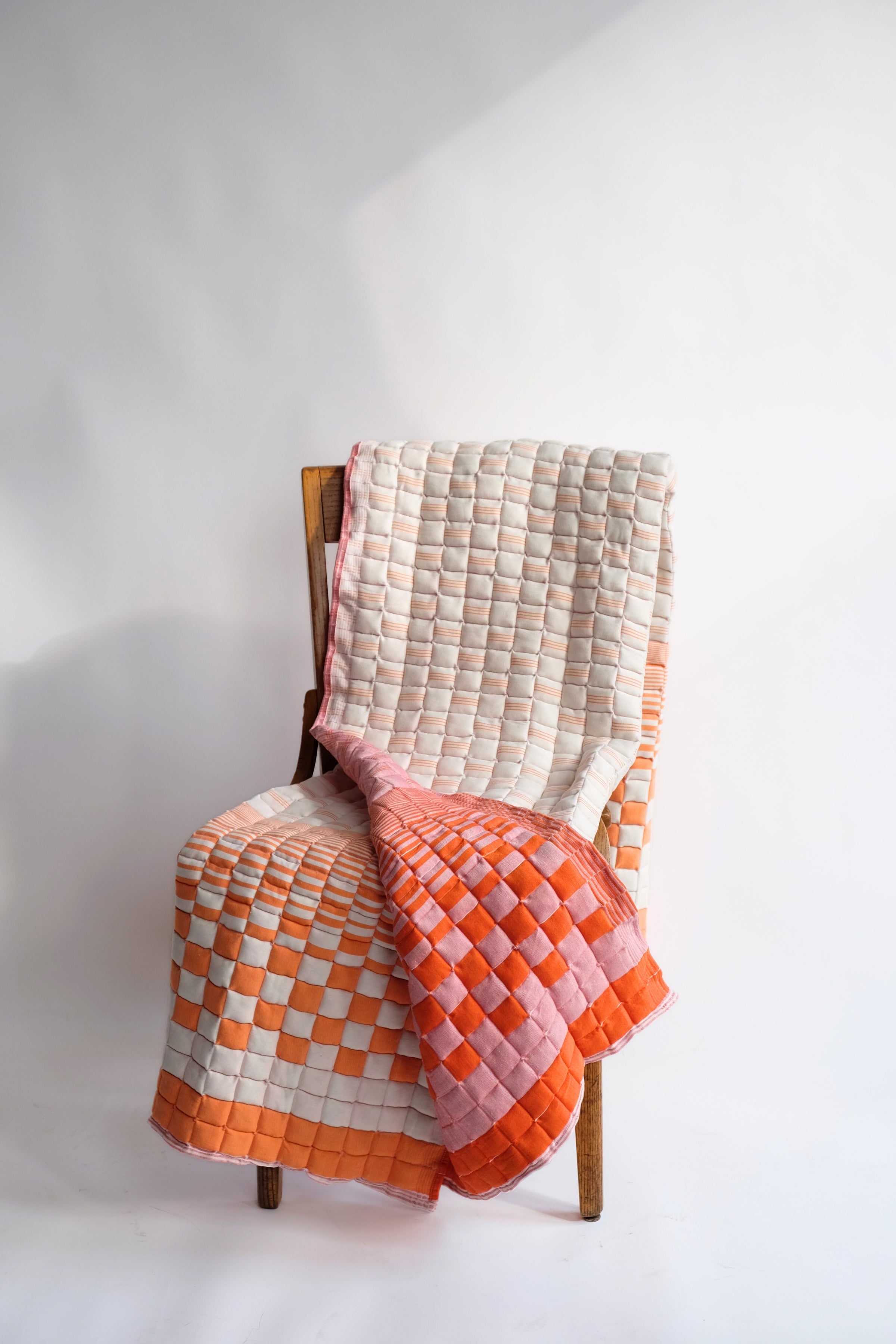 Bold Orange and Pink Reversible Sujani Quilt – Inner Child