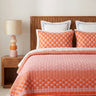 Bold Orange and Pink Reversible Sujani Quilt