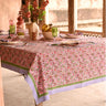 Pink Arch Blockprint Tablecloth